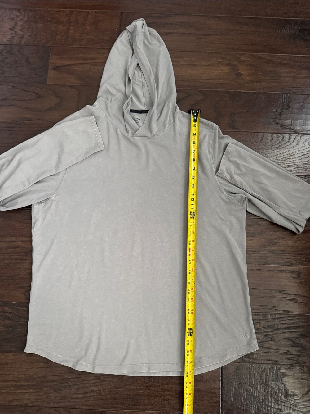 Men's Light Gray Hooded Long-Sleeve Shirt - Picture 5 of 6